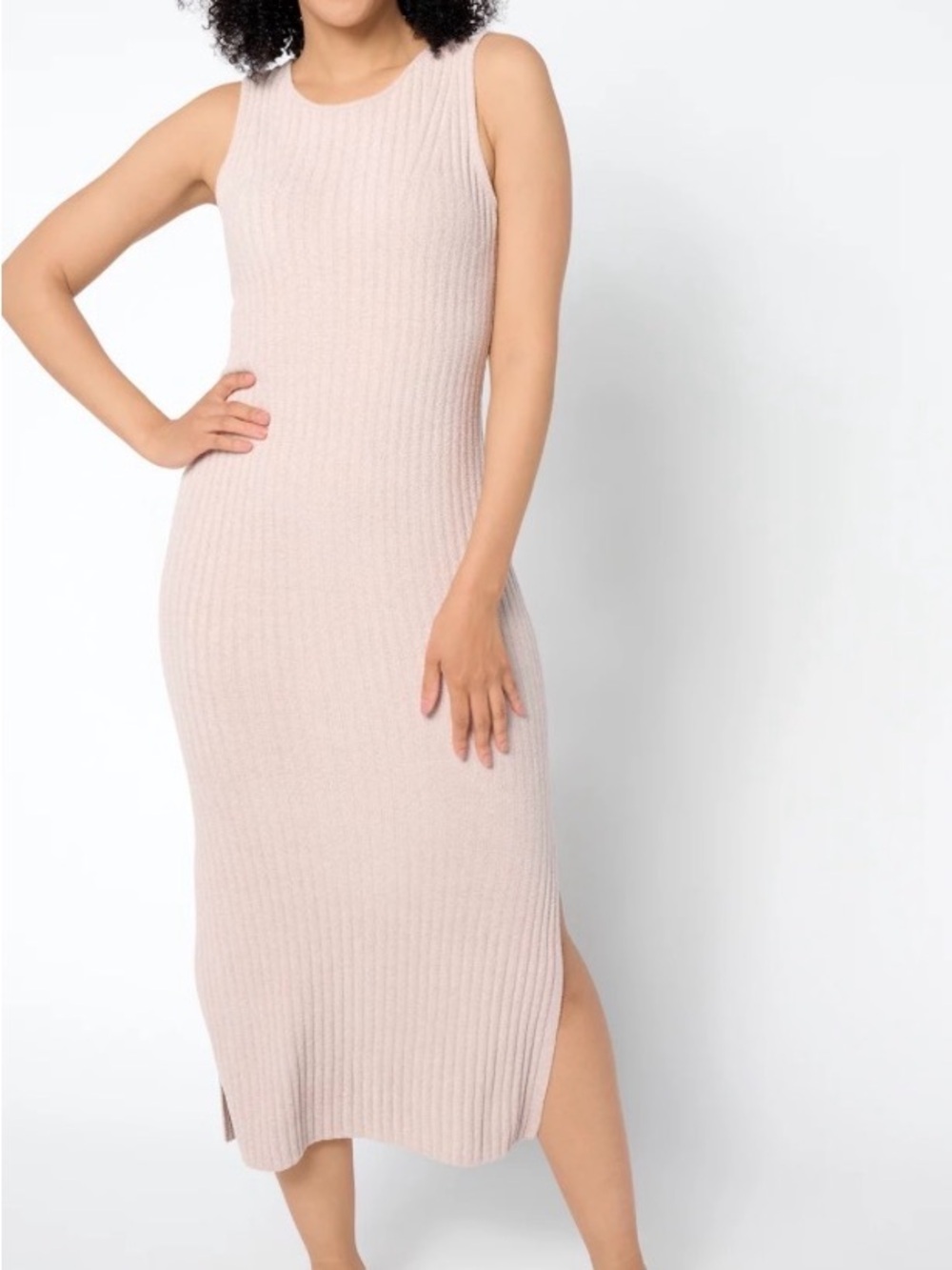Barefoot Dreams CozyChic Ultra Lite Ribbed Maxi Dress XLP Mellow Peach NWT